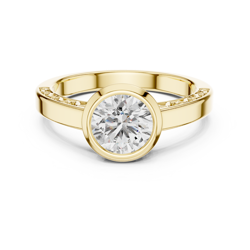 Solenne Bezel Set Lab Grown Diamond Solitaire Ring