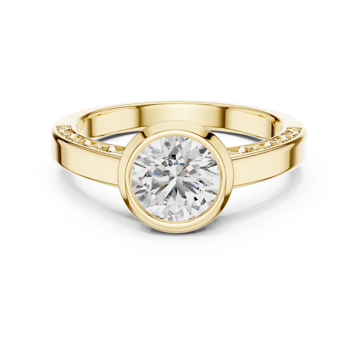 Solenne Bezel Set Lab Grown Diamond Solitaire Ring