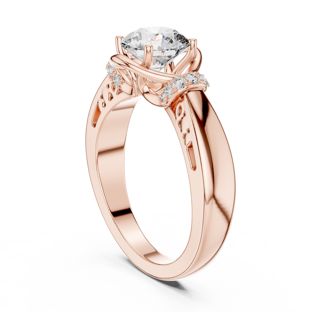 Aurelle Twisted Halo Lab Grown Diamond Solitaire Ring
