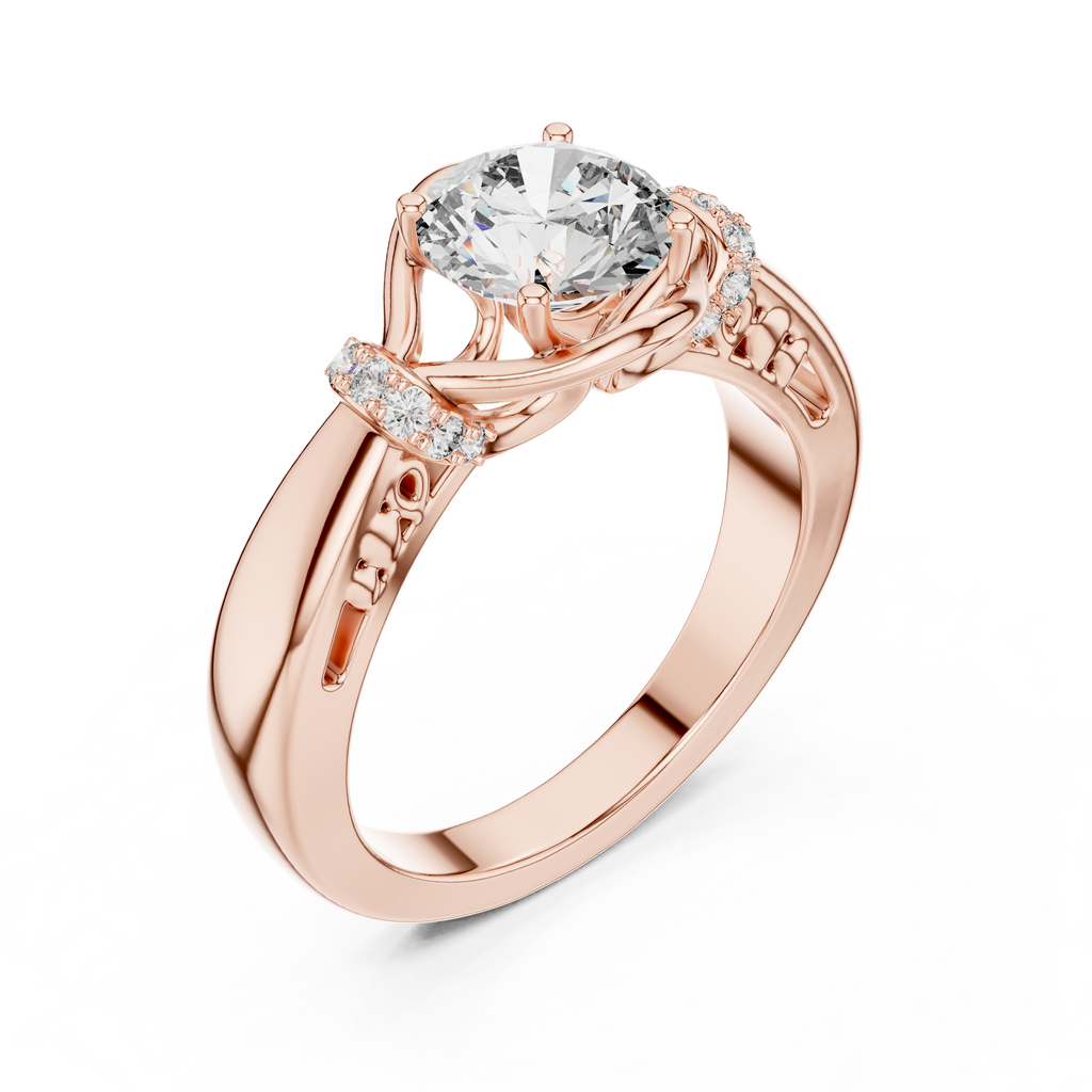 Aurelle Twisted Halo Lab Grown Diamond Solitaire Ring