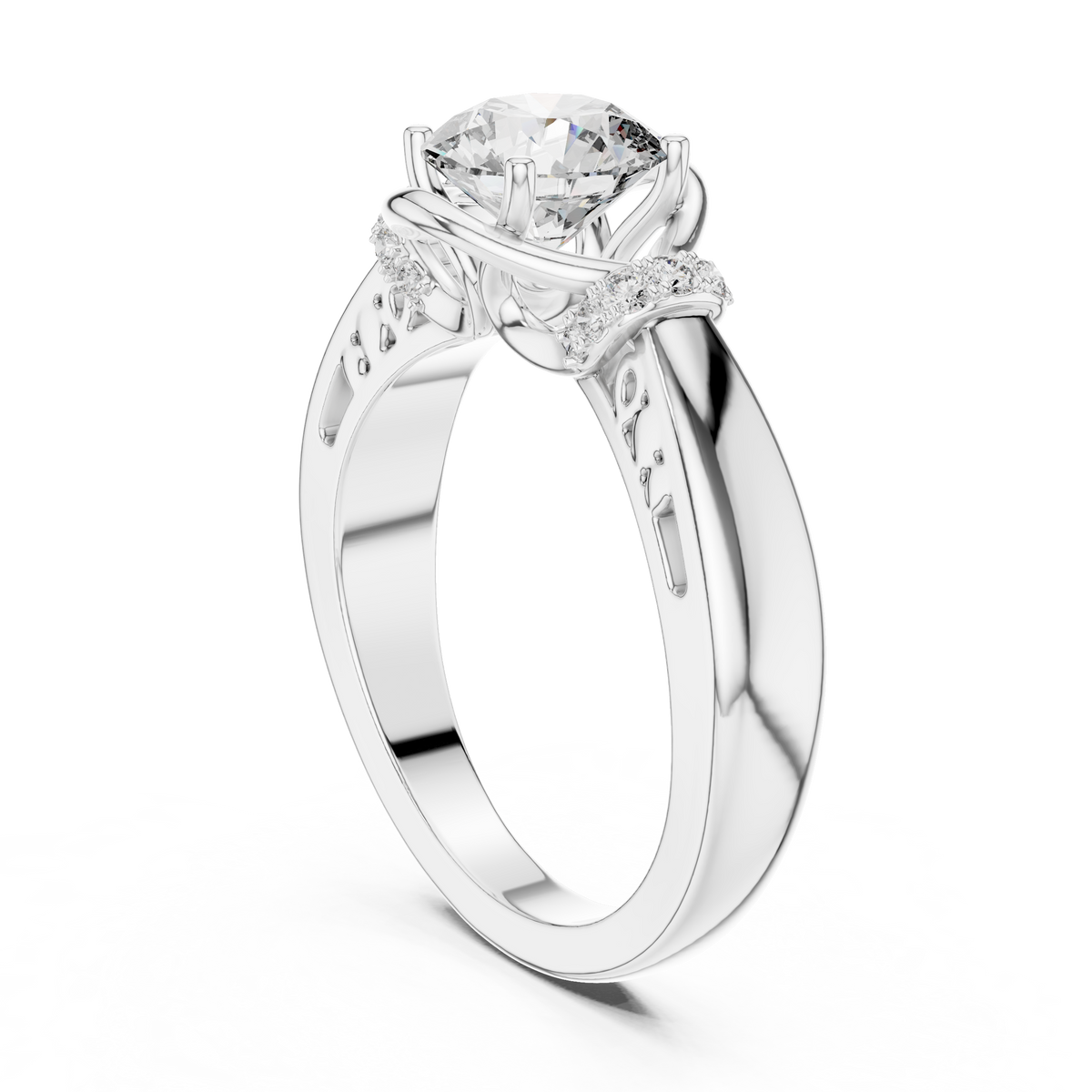 Aurelle Twisted Halo Lab Grown Diamond Solitaire Ring