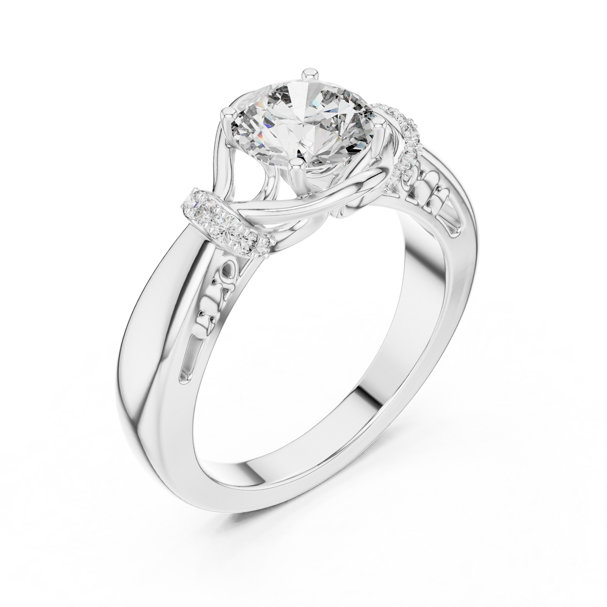 Aurelle Twisted Halo Lab Grown Diamond Solitaire Ring
