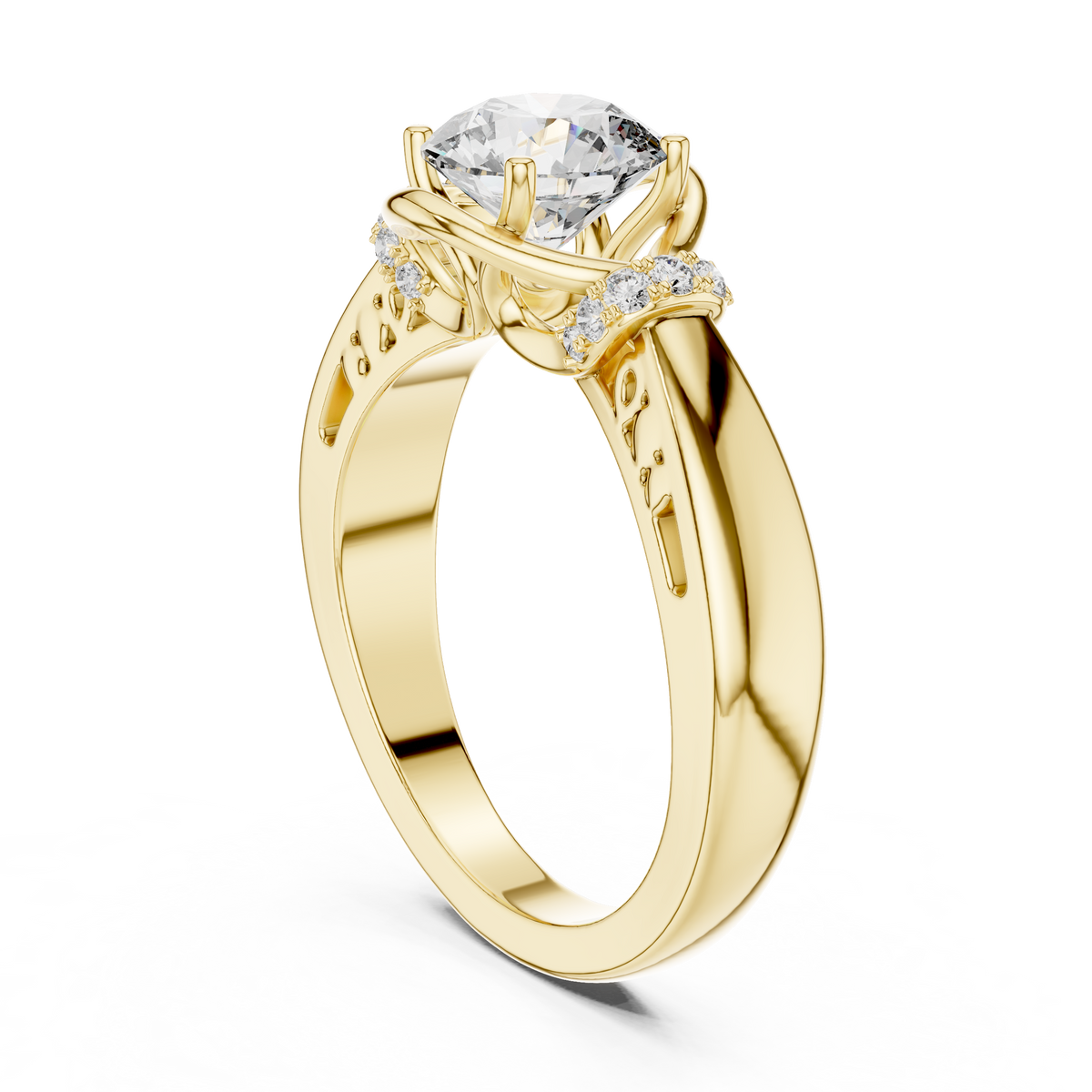 Aurelle Twisted Halo Lab Grown Diamond Solitaire Ring
