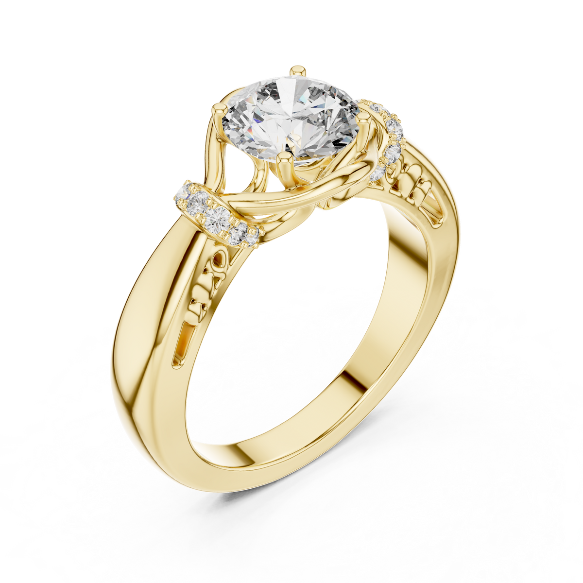 Aurelle Twisted Halo Lab Grown Diamond Solitaire Ring