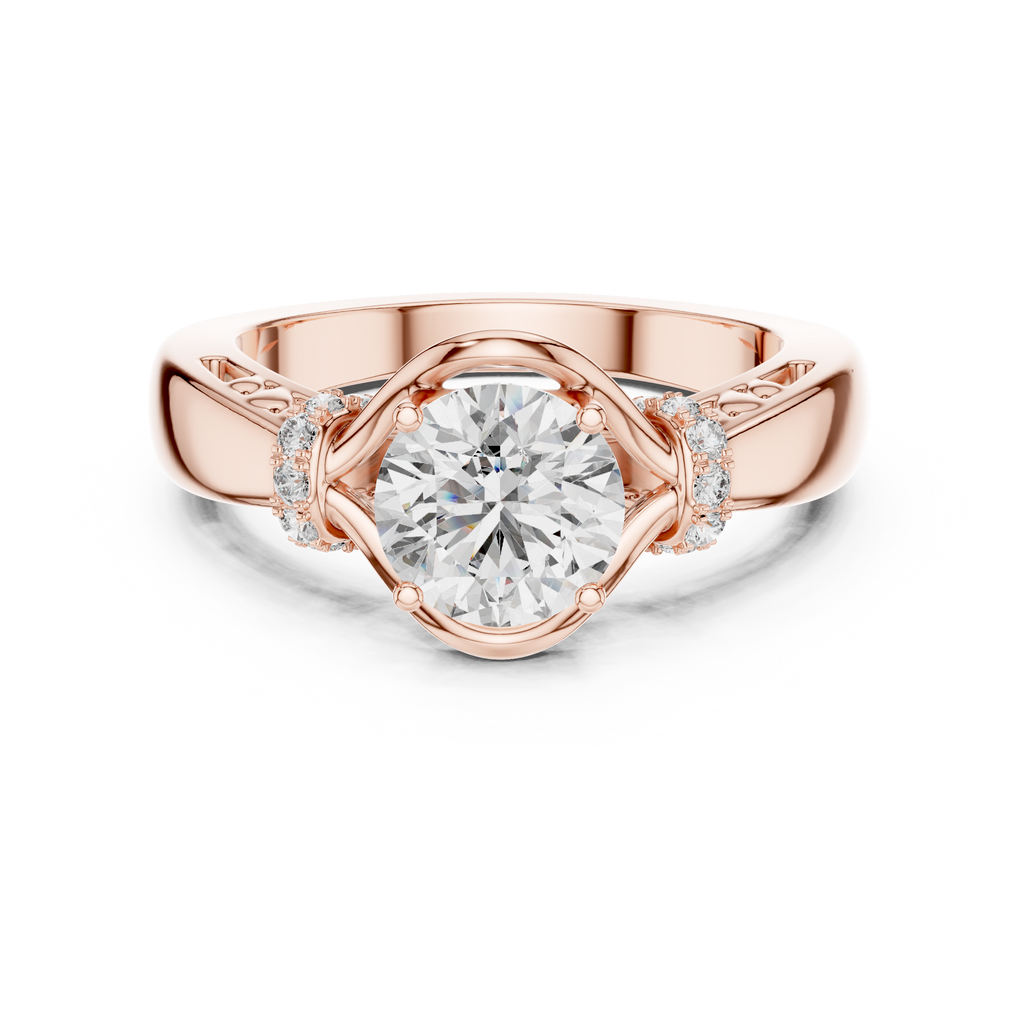 Aurelle Twisted Halo Lab Grown Diamond Solitaire Ring