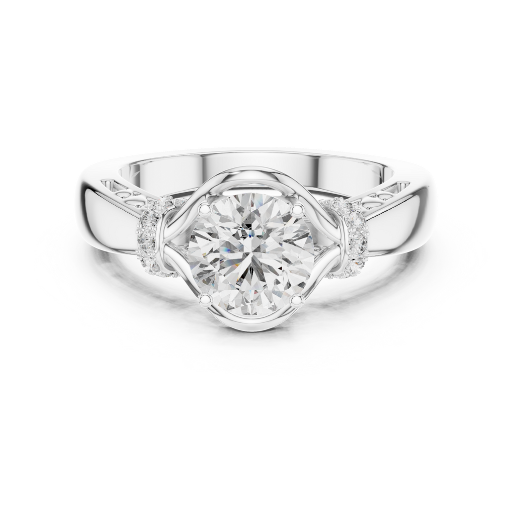 Aurelle Twisted Halo Lab Grown Diamond Solitaire Ring