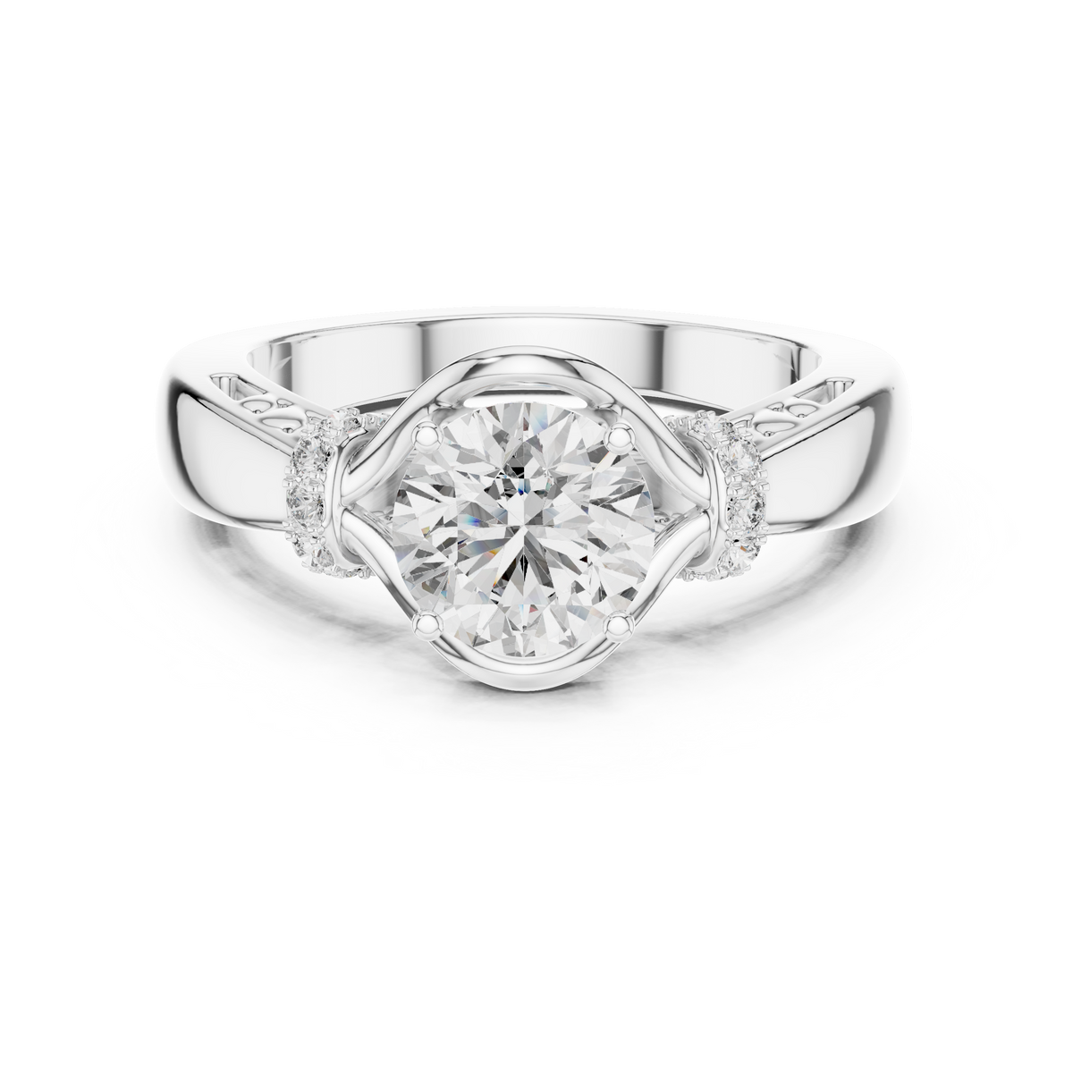 Aurelle Twisted Halo Lab Grown Diamond Solitaire Ring