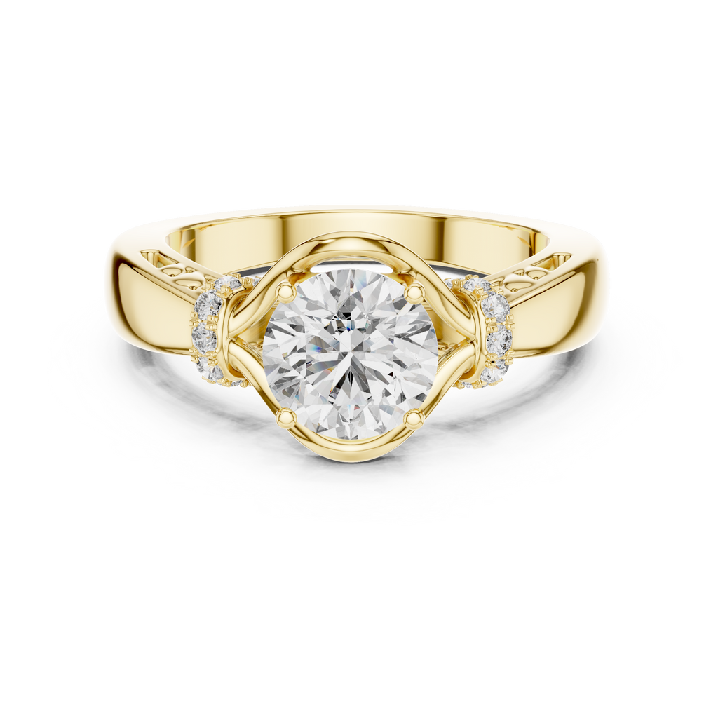 Aurelle Twisted Halo Lab Grown Diamond Solitaire Ring
