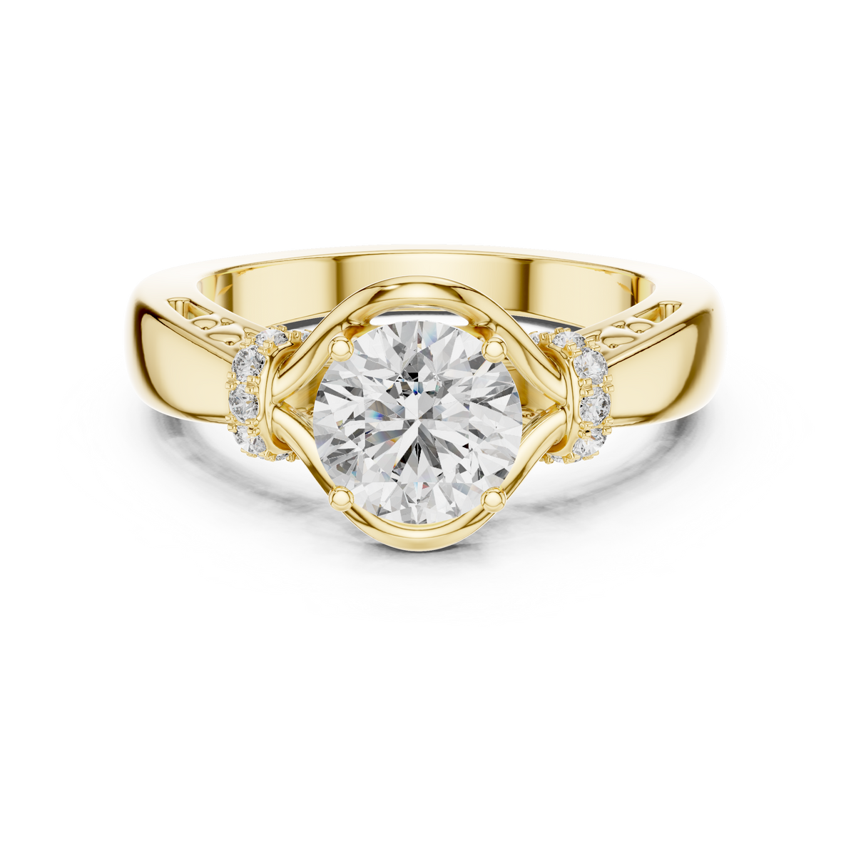 Aurelle Twisted Halo Lab Grown Diamond Solitaire Ring