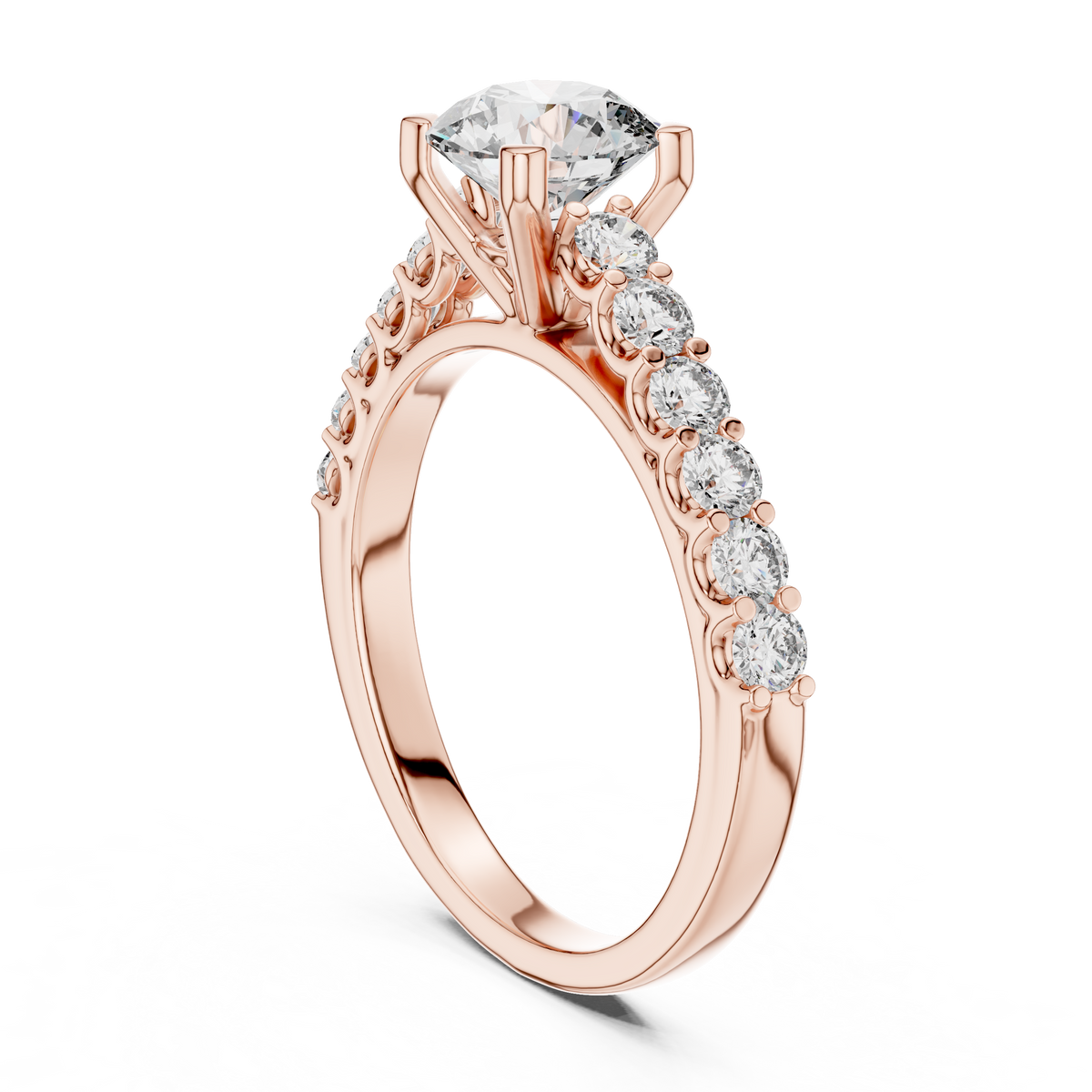 Valenza Graduated Pavé Lab Grown Diamond Engagement Ring
