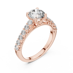 Valenza Graduated Pavé Lab Grown Diamond Engagement Ring