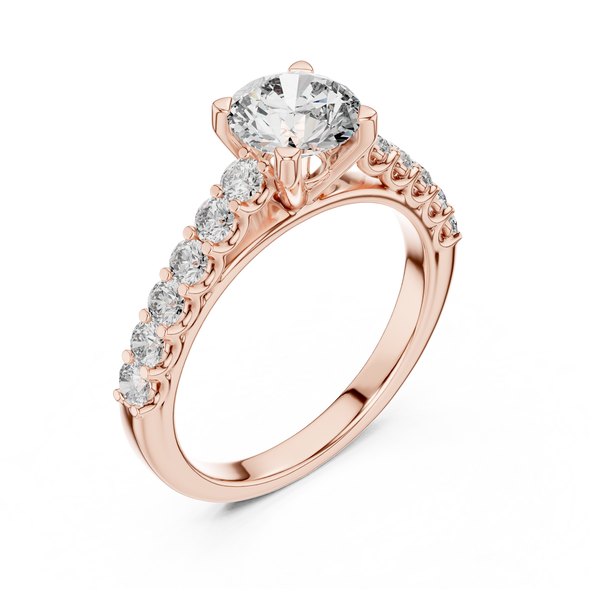 Valenza Graduated Pavé Lab Grown Diamond Engagement Ring