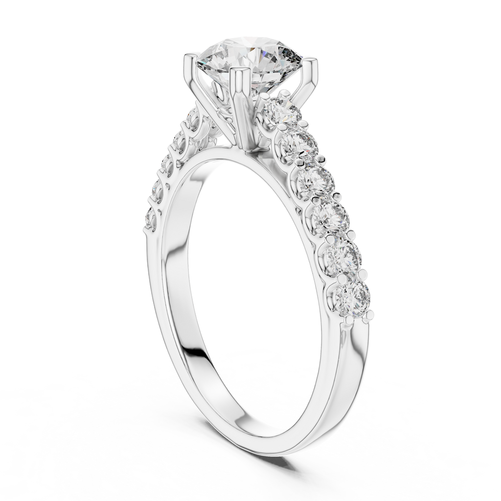 Valenza Graduated Pavé Lab Grown Diamond Engagement Ring