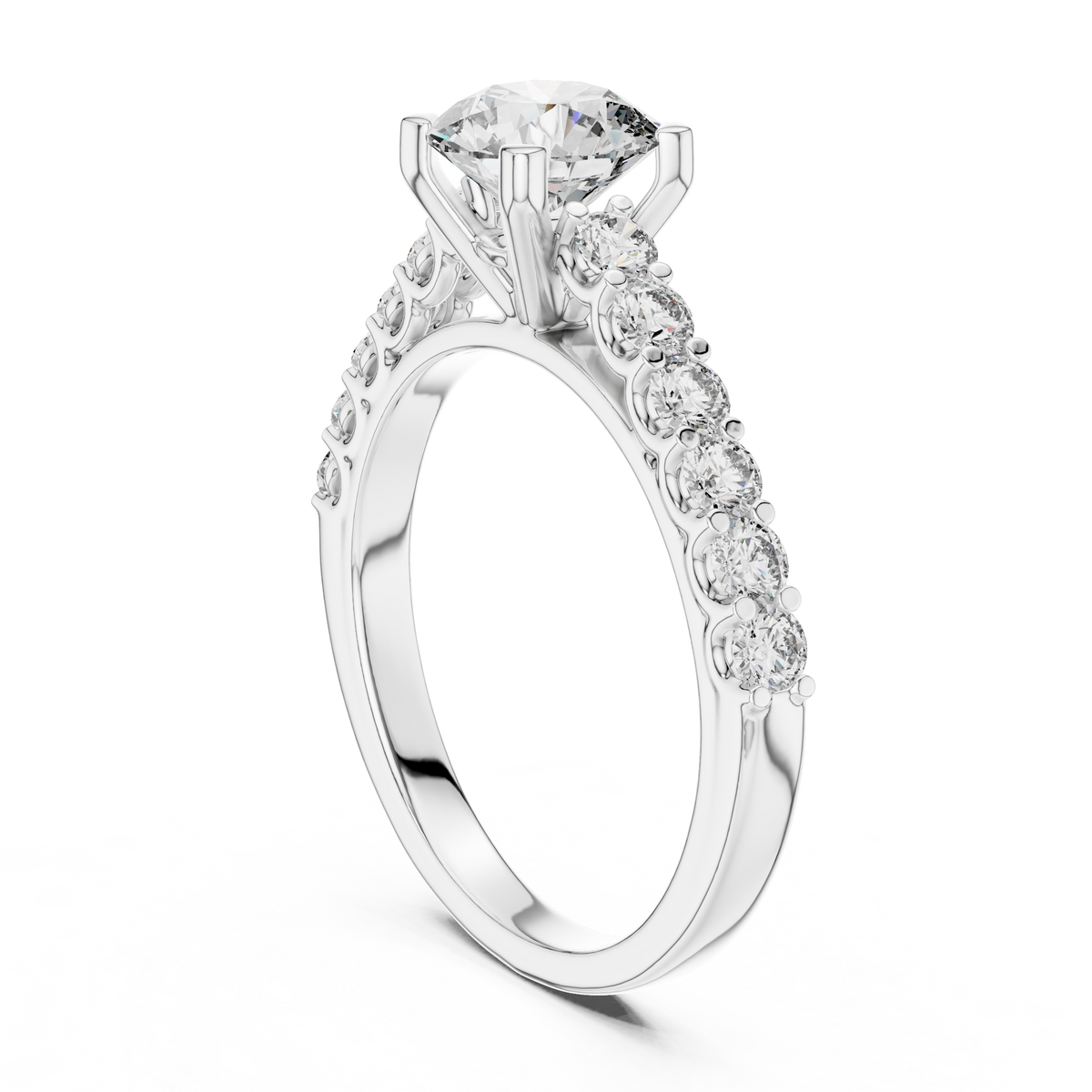 Valenza Graduated Pavé Lab Grown Diamond Engagement Ring