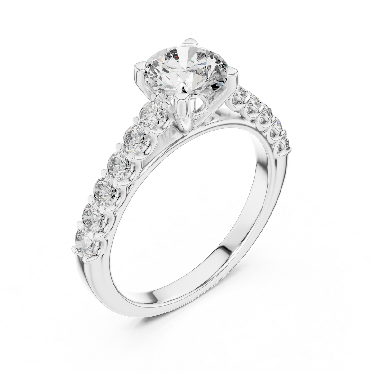 Valenza Graduated Pavé Lab Grown Diamond Engagement Ring