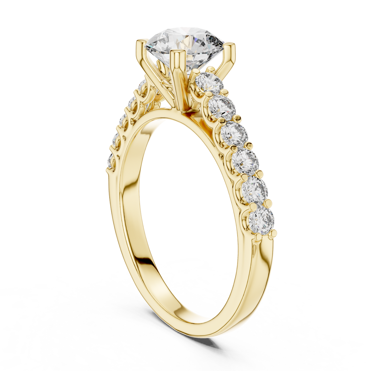 Valenza Graduated Pavé Lab Grown Diamond Engagement Ring