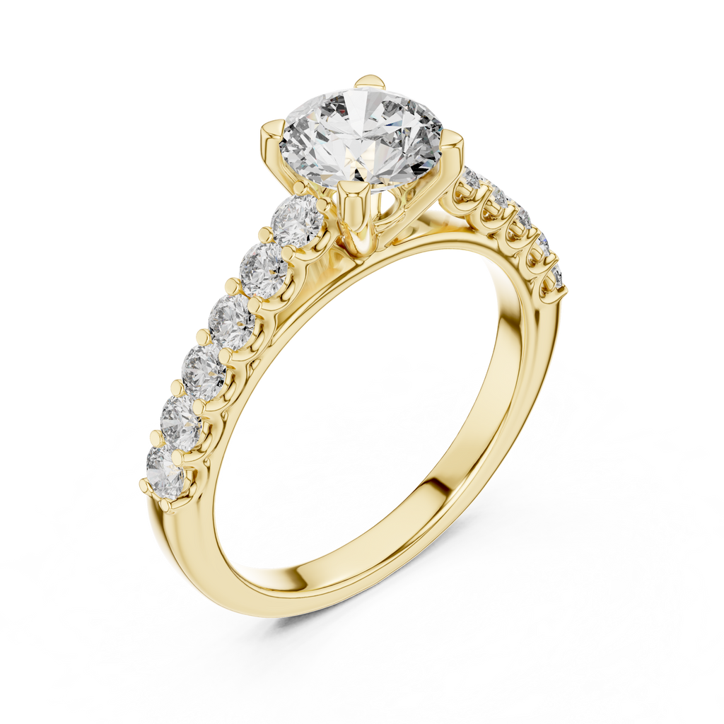 Valenza Graduated Pavé Lab Grown Diamond Engagement Ring