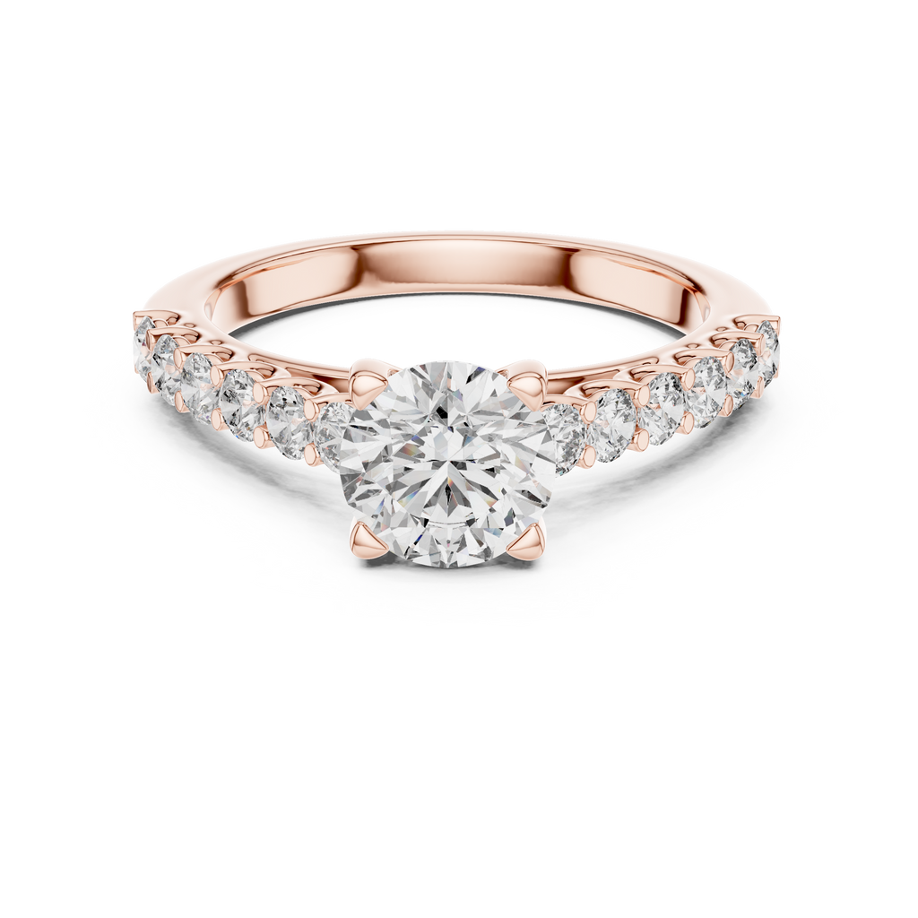Valenza Graduated Pavé Lab Grown Diamond Engagement Ring