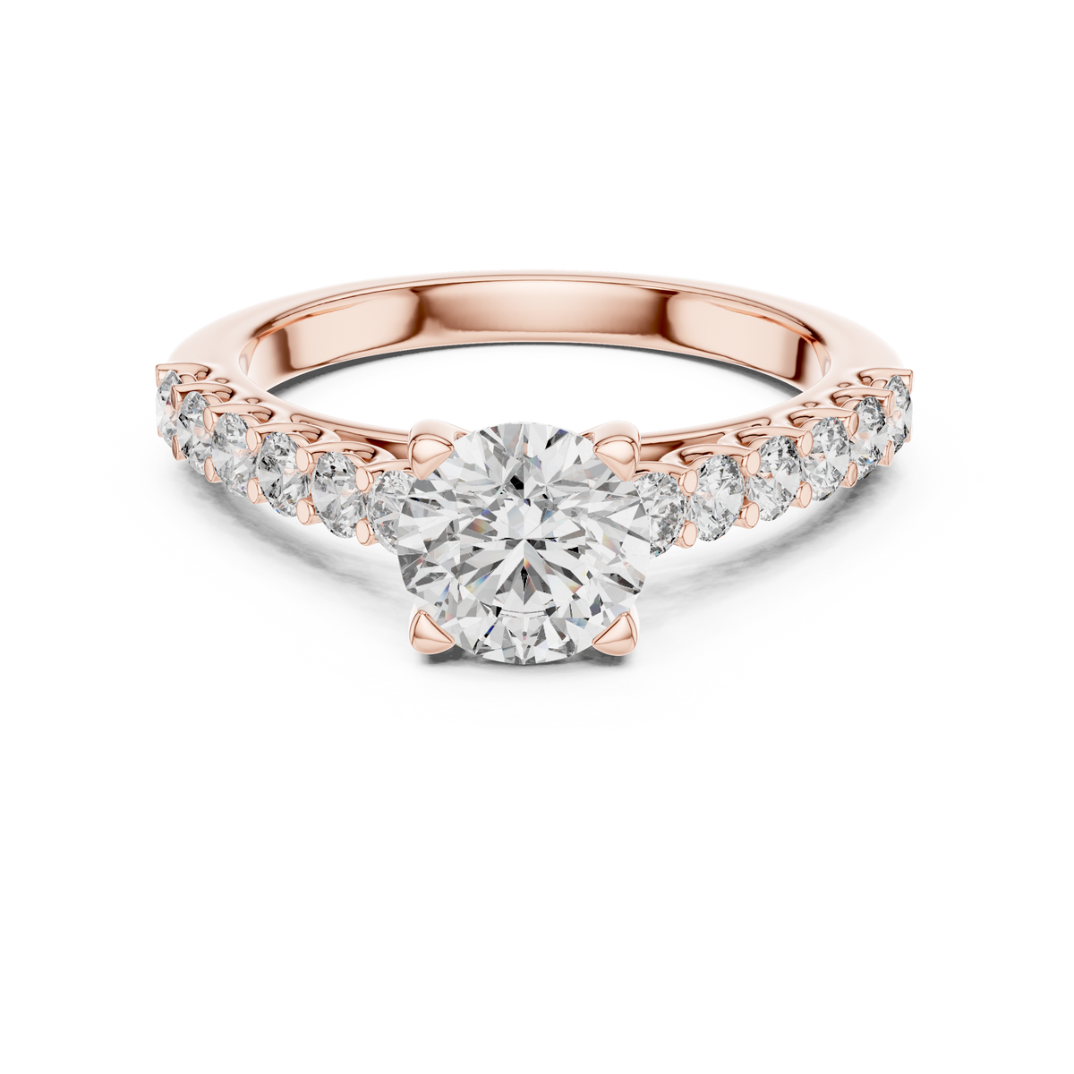 Valenza Graduated Pavé Lab Grown Diamond Engagement Ring