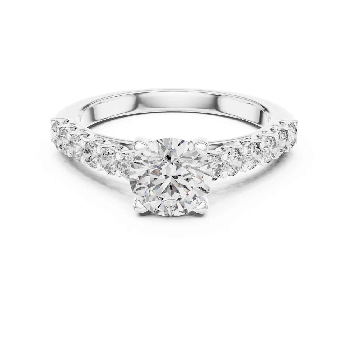 Valenza Graduated Pavé Lab Grown Diamond Engagement Ring