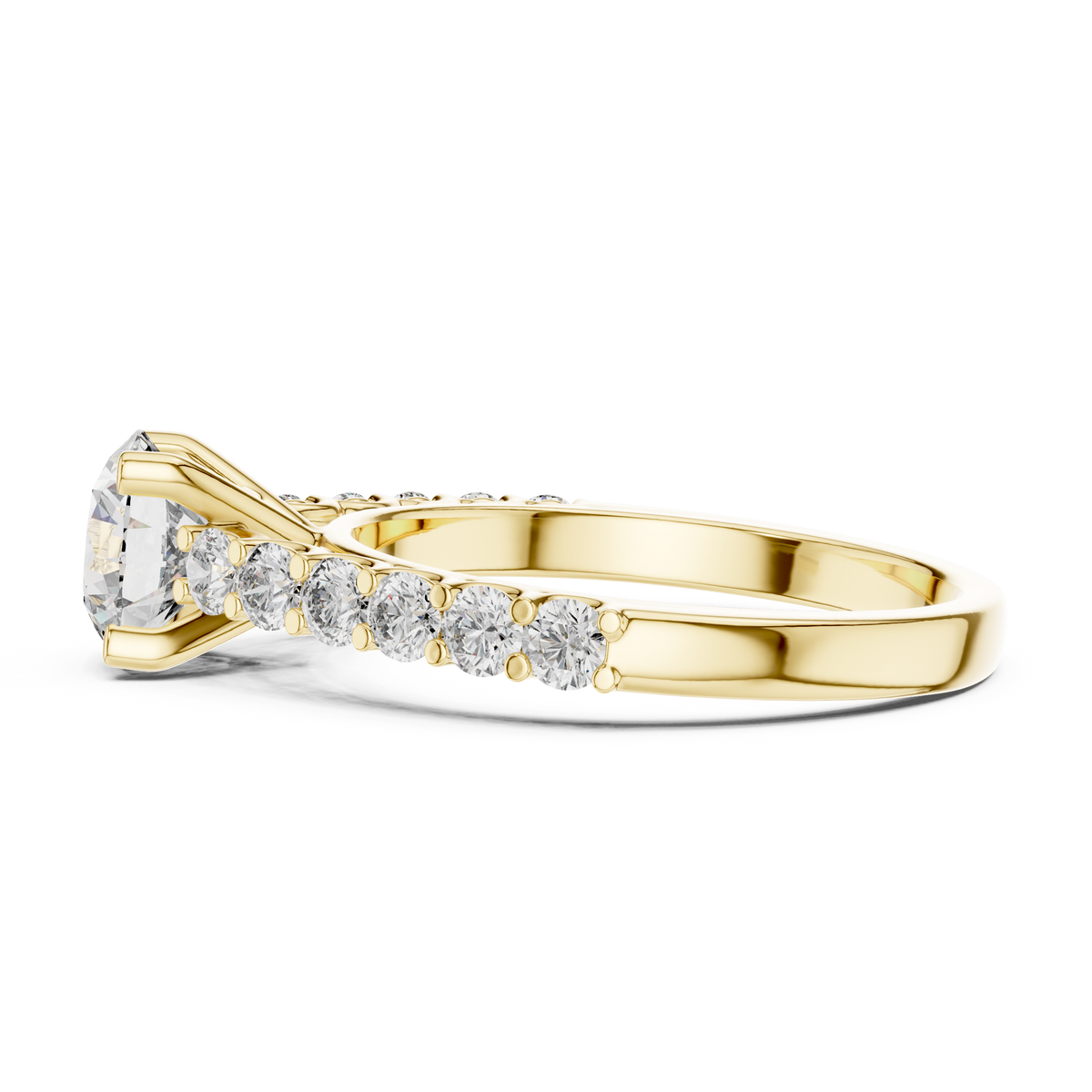 Valenza Graduated Pavé Lab Grown Diamond Engagement Ring