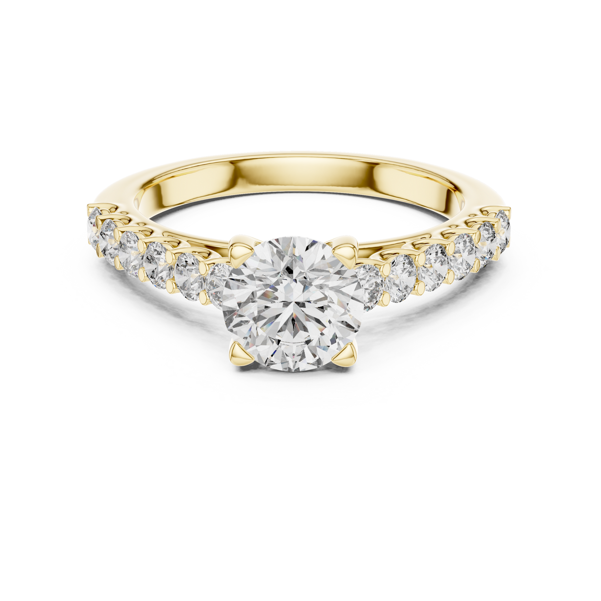 Valenza Graduated Pavé Lab Grown Diamond Engagement Ring