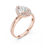 Liora Pear Cut Halo Lab Grown Diamond Engagement Ring
