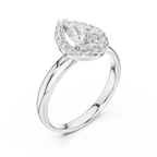 Liora Pear Cut Halo Lab Grown Diamond Engagement Ring