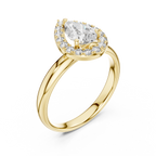 Liora Pear Cut Halo Lab Grown Diamond Engagement Ring