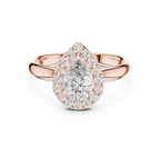 Liora Pear Cut Halo Lab Grown Diamond Engagement Ring