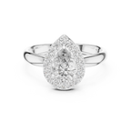 Liora Pear Cut Halo Lab Grown Diamond Engagement Ring