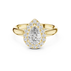 Liora Pear Cut Halo Lab Grown Diamond Engagement Ring