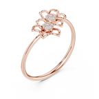 Geminelle Twin Flower Open Petal Lab Grown Diamond Ring