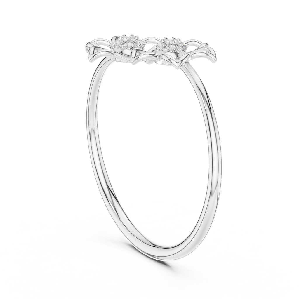 Geminelle Twin Flower Open Petal Lab Grown Diamond Ring