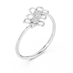 Geminelle Twin Flower Open Petal Lab Grown Diamond Ring