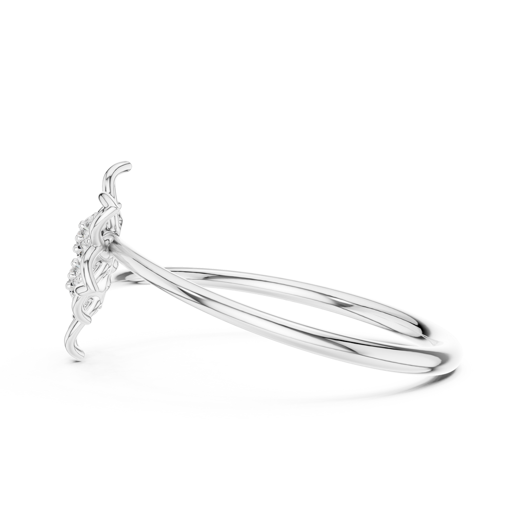 Geminelle Twin Flower Open Petal Lab Grown Diamond Ring