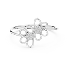 Geminelle Twin Flower Open Petal Lab Grown Diamond Ring