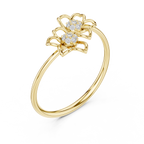 Geminelle Twin Flower Open Petal Lab Grown Diamond Ring