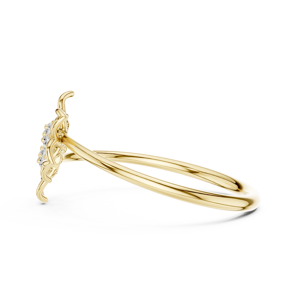 Geminelle Twin Flower Open Petal Lab Grown Diamond Ring