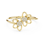 Geminelle Twin Flower Open Petal Lab Grown Diamond Ring
