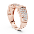 Aurevian Rectangular Pavé Lab Grown Diamond Ring
