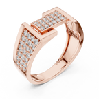 Aurevian Rectangular Pavé Lab Grown Diamond Ring