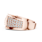 Aurevian Rectangular Pavé Lab Grown Diamond Ring