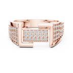 Aurevian Rectangular Pavé Lab Grown Diamond Ring