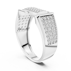 Aurevian Rectangular Pavé Lab Grown Diamond Ring