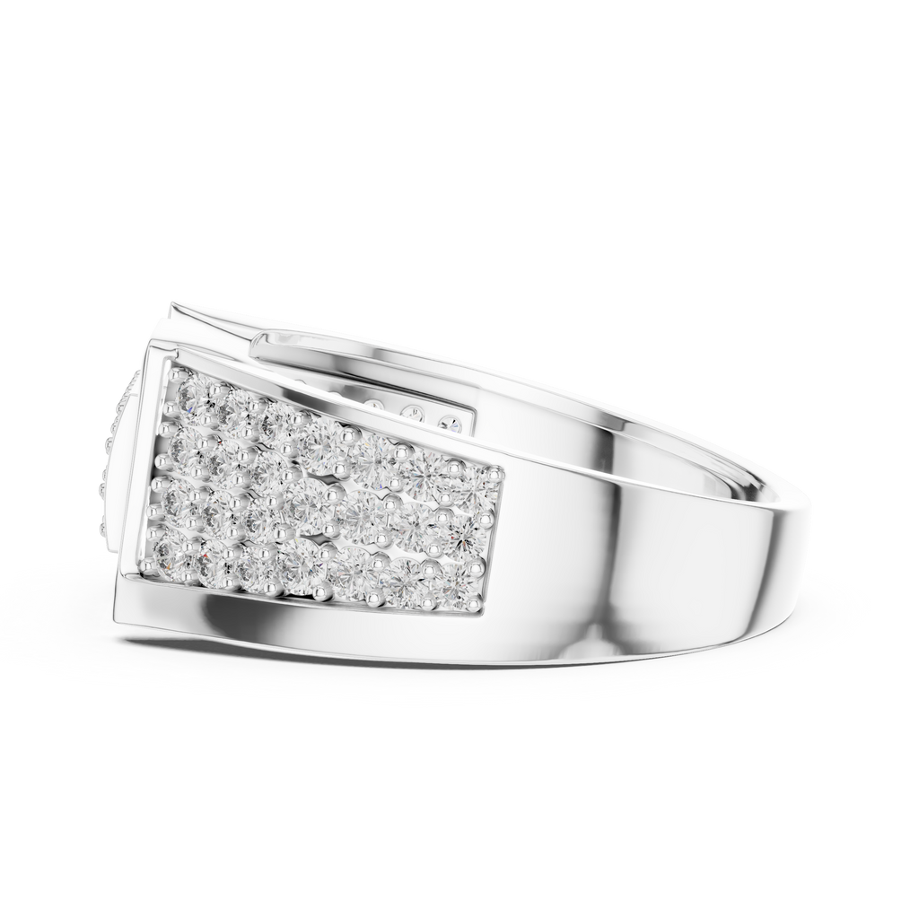 Aurevian Rectangular Pavé Lab Grown Diamond Ring