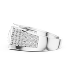 Aurevian Rectangular Pavé Lab Grown Diamond Ring