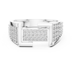 Aurevian Rectangular Pavé Lab Grown Diamond Ring