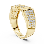 Aurevian Rectangular Pavé Lab Grown Diamond Ring