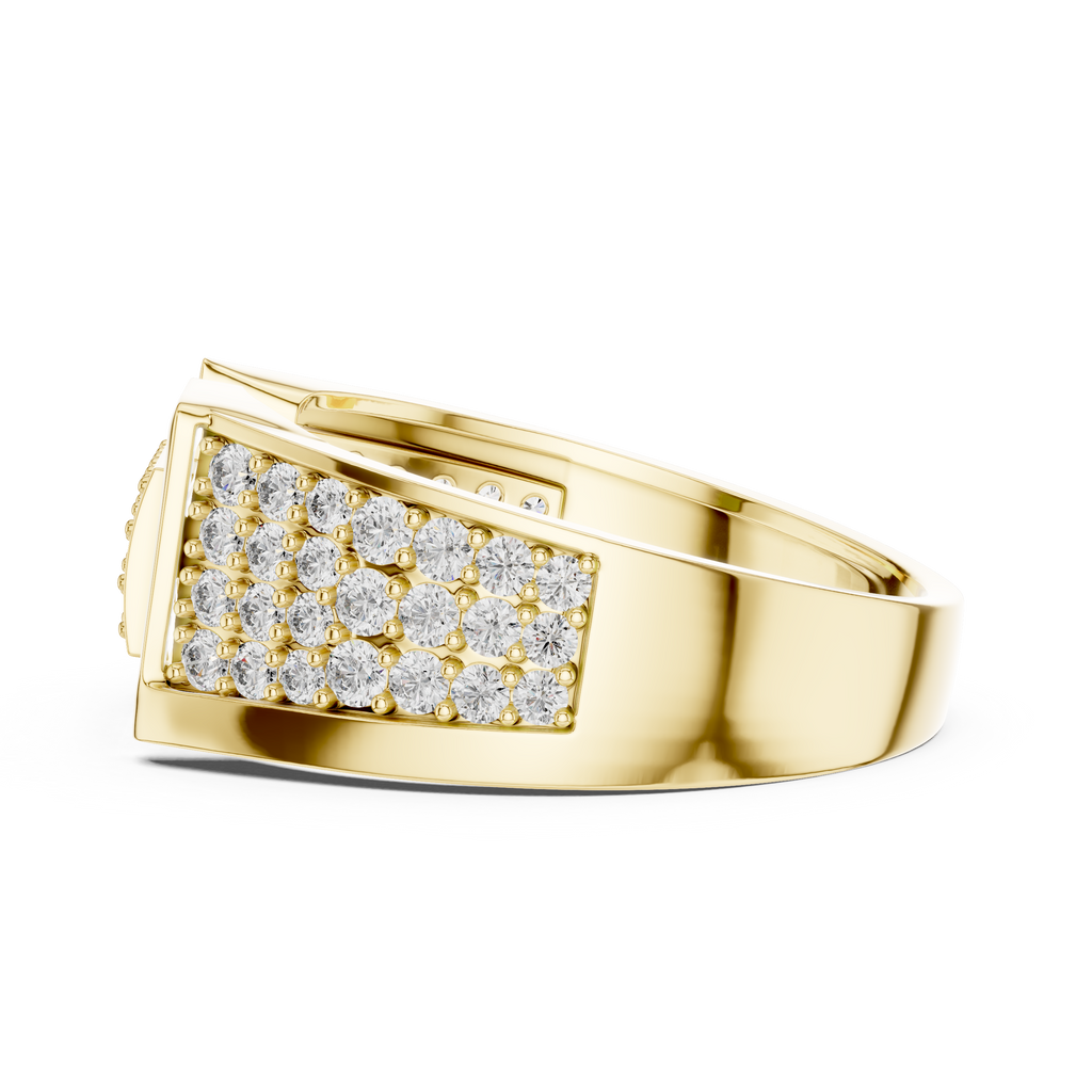 Aurevian Rectangular Pavé Lab Grown Diamond Ring